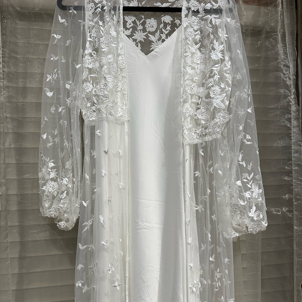 Lace Maxi Bridal Robe - Includes Slip